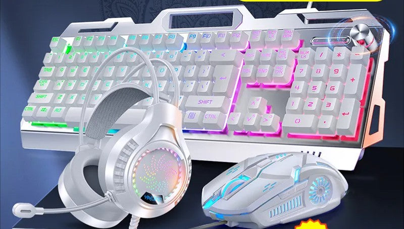 Gaming keyboard and mouse headset set